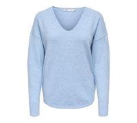 Only Strickpullover ONLRICA V-Ausschnitt Damen Blau meliert Gr. S