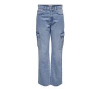 Only Riley Straight Cargo Pim875 High Waist Jeans Blau 29 / 32 Frau (Herstellerartikelnummer: 15317190-LightBlueDenim-32-29)