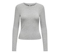 ONLY - ONLRILEY O-NECK L/S TOP JRS NOOS Light Grey Melange - Gr. - L