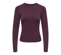 ONLY Damen Langarmshirt ONLRILEY O-NECK L/S Top Cotton-Stretch Rundhals Dunkelrot L