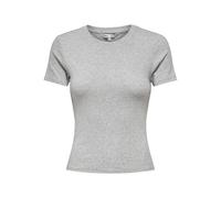 T-Shirt ONLY "ONLRILEY S/S TOPJRS", Damen, Gr. XL, grau (light grau melange), Jersey, Obermaterial: 96% Baumwolle, 4% Elasthan, unifarben, slim fit normal, Rundhals, Shirts T-Shirt, Baumwollmischung (