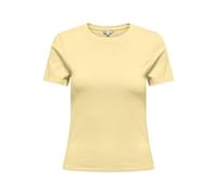 T-Shirt ONLY "ONLRILEY S/S TOPJRS", Damen, Gr. XS, beige (italian straw), Jersey, Obermaterial: 96% Baumwolle, 4% Elasthan, unifarben, slim fit normal, Rundhals, Shirts T-Shirt, Baumwollmischung (9498