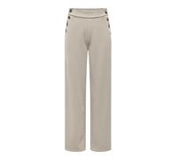 Schlupfhose ONLY "ONLRINA BUTTON PANT JRS NOOS", Damen, Gr. L, Länge 32, chateau gray detail:horn buttons, Jersey, Obermaterial: 95% Polyester, 5% Elasthan, regular fit lang, Hosen Schlupfhose, mit Kn