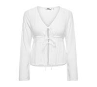 ONLY - ONLSAFI CHIARA L/S EMB STRING TOP WVN Bright White - Gr. - M
