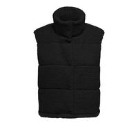 Plüschweste ONLY "ONLSANDRA TEDDY WAISTCOAT LIFE OTW NOOS", Damen, Gr. M, schwarz, Plüsch, Obermaterial: 100% Polyester, unifarben, regular fit hüftlang, Westen, Kunstfaser (93017535-M) schwarz