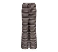 Schlupfhose ONLY "ONLSANDY WIDE TIE STRING PANTS JRS", Damen, Gr. L, N-Gr, chocolate martini pattern:weiß brick rot comb (sandy), Jersey, Obermaterial: 98% Polyester, 2% Elasthan, gemustert, regular f