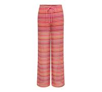 Schlupfhose ONLY "ONLSANDY WIDE TIE STRING PANTS JRS", Damen, Gr. M, N-Gr, raspberry pattern:mock orange comb (sandy), Jersey, Obermaterial: 98% Polyester, 2% Elasthan, gemustert, regular fit lang, Ho