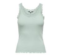 ONLY Tanktop ONLSARA, Spitzendetail am Ausschnitt, Jersey, Grün (jadeite), XS