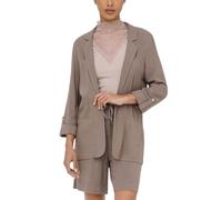 Longblazer ONLY "ONLSIESTA 3/4 OPEN LIN BL BLAZE TLR NOOS", Damen, Gr. 36, walnut, Web, Obermaterial: 80% Viskose, 20% Leinen, unifarben, loose fit hüftbedeckend, V-Ausschnitt, Blazer Longblazer (4330