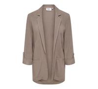 Longblazer ONLY "ONLSIESTA 3/4 OPEN LIN BL BLAZE TLR NOOS", Damen, Gr. 34, walnut, Web, Obermaterial: 80% Viskose, 20% Leinen, unifarben, loose fit hüftbedeckend, V-Ausschnitt, Blazer Longblazer (4330