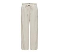 ONLY Damen Hose ONLSIESTA MW Pull-UP Linen Mid Waist Relaxed Fit - Beige, Größe:XS/32, Farbe:15322263 Moonbeam