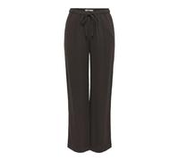 Schlupfhose ONLY "ONLSIESTA MW PULL-UP LINEN BL PNT NOOS", Damen, Gr. S, Länge 32, schwarz coffee, Web, Obermaterial: 80% Viskose, 20% Leinen, unifarben, straight fit normal, Hosen Schlupfhose, Viskos