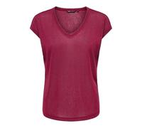 ONLY Onlsilvery S/S V Neck Lurex Top JRS Noos