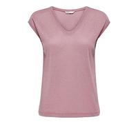 Only Top Onlsilvery Kurzarm V-Ausschnitt Lurex JRS Noos