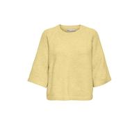 Strickpullover ONLY "ONLSIMONI 3/4 PULLOVER KNT NOOS", Damen, Gr. XL, mellow gelb detail:melange, Strick, Obermaterial: 74% Polyacryl, 24% Polyester, 2% Elasthan, meliert, regular fit hüftlang, Rundha