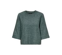 Strickpullover ONLY "ONLSIMONI 3/4 PULLOVER KNT NOOS", Damen, Gr. XS, grün (balsam grün detail:melange), Strick, Obermaterial: 74% Polyacryl, 24% Polyester, 2% Elasthan, meliert, regular fit hüftlang,