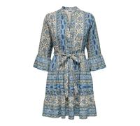 Only Tunikakleid ONLSINA LIFE 3/4 SHORT DRESS NOOS WVN - Cloud Dancer Paisley, Damen XL V-Ausschnitt