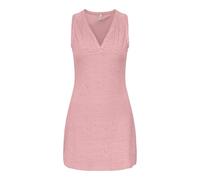 Spitzenkleid ONLY "ONLSMILLA S/L V-NECK DRESS JRS", Damen, Gr. S, N-Gr, rosy touch, Jersey, Obermaterial: 95% Polyester, 5% Elasthan, unifarben, regular fit kurz, V-Ausschnitt, Kleider, Materialmix, r