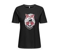 ONLY Onlstella Life S/S Skull Top Cs JRS