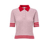 ONLY ONLSUNNY SS POINTELLE POLO KNT Damen | PALE LILAC BARBADOS CHERRY/DTM FMOP BUTTON | S