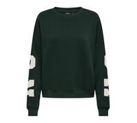 Sweatshirt ONLY "ONLSWEAT L/S BACK/SLEEVE PRINT SWT NOOS", Damen, Gr. XS, grün (scarab detail:birch houston print), Sweatware, Obermaterial: 60% Baumwolle, 40% Polyester, bedruckt, loose fit normal, R
