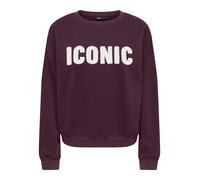 ONLY Loose Fit Sweatshirt aus Baumwoll-Mix Modell 'SWEAT' in Bordeaux Melange, Größe XL