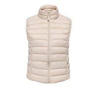Steppweste ONLY "ONLTAHIA LW QUILTED WAISTCOAT OTW CC OTW", Damen, Gr. XL, pumice stone, Steppware, Obermaterial: 100% Nylon, unifarben, regular fit normal, Westen Steppweste, leicht glänzende Oberflä