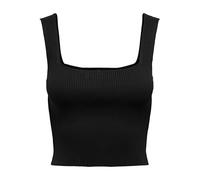 Only Slim Fit Tank Top in Rippoptik Modell 'TATIANNA' in Black, Größe L