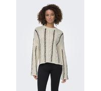 Only Strickpullover TESSA Regular Fit Zopfmuster Ecru Größe M