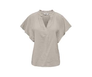ONLY - ONLTHYRA SS V-NECK TOP CS WVN Silver Lining - Gr. - L