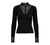 Only Onltilde L/S High Neck Lace Top Jrs Noos Damen | BLACK, DETAIL: BLACK LACE | XS