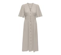 Sommerkleid ONLY "ONLTIZANA 2/4 MIDI DRESS WVN NOOS", Damen, Gr. XL, N-Gr, silber lining, Web, Obermaterial: 100% Baumwolle, unifarben, regular fit Midi, V-Ausschnitt, Kleider Sommerkleid (70782921-XL