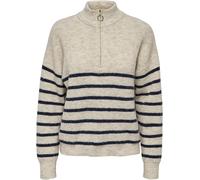 ONLY ONLTOKYO L/S ZIP PULLOVER KNT NOOS Damen | PUMICE STONE BLUE STRIPES | XL