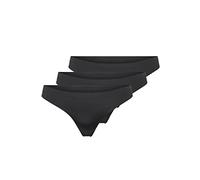 ONLY Tanga ONLTRACY Bonded – 3er-Pack, schwarz, Damen, L, Jersey (75% Nylon, 25% Elasthan)