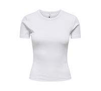 Only T-Shirt ONLVAL S/S O-Neck JRS Slim Fit Bio-Baumwoll-Mix Weiß Größe M