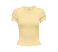 Only T-Shirt VAL LIFE - Slim-Fit - Bio-Baumwoll-Mix - Gelb Größe L
