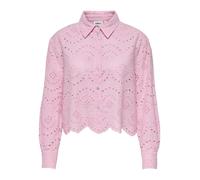 Only Relaxed Fit Hemdbluse aus reiner Baumwolle Modell 'VALAIS' in Rosa, Größe L