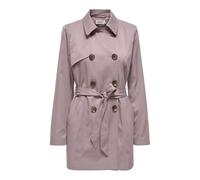 Trenchcoat ONLY "ONLVALERIE TRENCHCOAT OTW NOOS", Damen, Gr. M, burnished lila, Web, Obermaterial: 100% Polyester, unifarben, figurumspielend ca. Mitte Oberschenkel, Mäntel (20654954-M) burnished lila