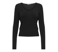 ONLY Damen ONLVENICE Life LS Vneck NCA KNT Pullover, Black, Large