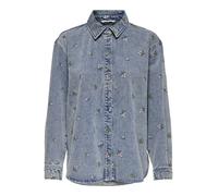 ONLY - ONLVERA L/S FLOWER EMB SHIRT DNM NOOS Light Blue Denim - Gr. - XL