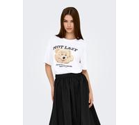 ONLY "ONLVIVVI LIFE S/S LOVELY TOP JRS" Baumwolle, regular fit, Rundhals (37163856-S) hellweiß print:lazy