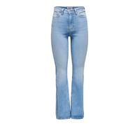 Bootcut-Jeans ONLY "ONLWAUW HW FLARED DNM TAI312", Damen, Gr. L, Länge 32, light blau denim, Denim/Jeans, Obermaterial: 83% Baumwolle, 15% Polyester, 2% Elasthan, unifarben, Jeans (71507341-L) light b