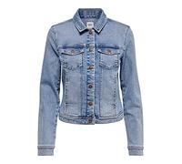 Jeansjacke ONLY "ONLWESTA LS DNM JACKET CC PIM100221", Damen, Gr. 36 (S), blau (light blau denim), Denim/Jeans, Obermaterial: 75% Baumwolle, 24% Polyester, 1% Elasthan, unifarben, normal, Jacken Jeans