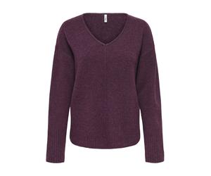 ONLY - ONLWHITNEY LIFE LS V-NECK KNT mauve wine - Gr. - S