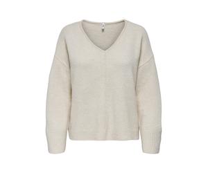 ONLY - ONLWHITNEY LIFE LS V-NECK KNT pumice stone - Gr. - XL