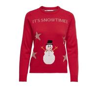 ONLY - ONLXMAS HAPPY L/S PULLOVER BOX KNT high risk red - Gr. - L