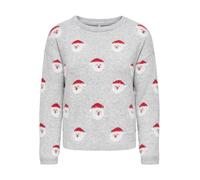 ONLY - ONLXMAS SANTA LS O-NECK DETAIL CS KNT light grey melange - Gr. - XL
