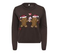 ONLY - ONLXMAS SHINE MOTIVE LS O-NECK KNT Coffee Bean - Gr. - L