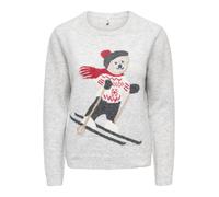 ONLY - ONLXMAS SNOWBEAR LS O-NECK KNT Light Grey Melange - Gr. - XS
