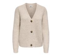 Strickjacke ONLY "ONLZOEY L/S REGULAR CARDIGAN NCA KNT", Damen, Gr. L, weißcap gray detail:melange, Strick, Obermaterial: 71% Polyacryl, 21% Polyester, 6% Nylon, 2% Elasthan, meliert, Modisch, regular